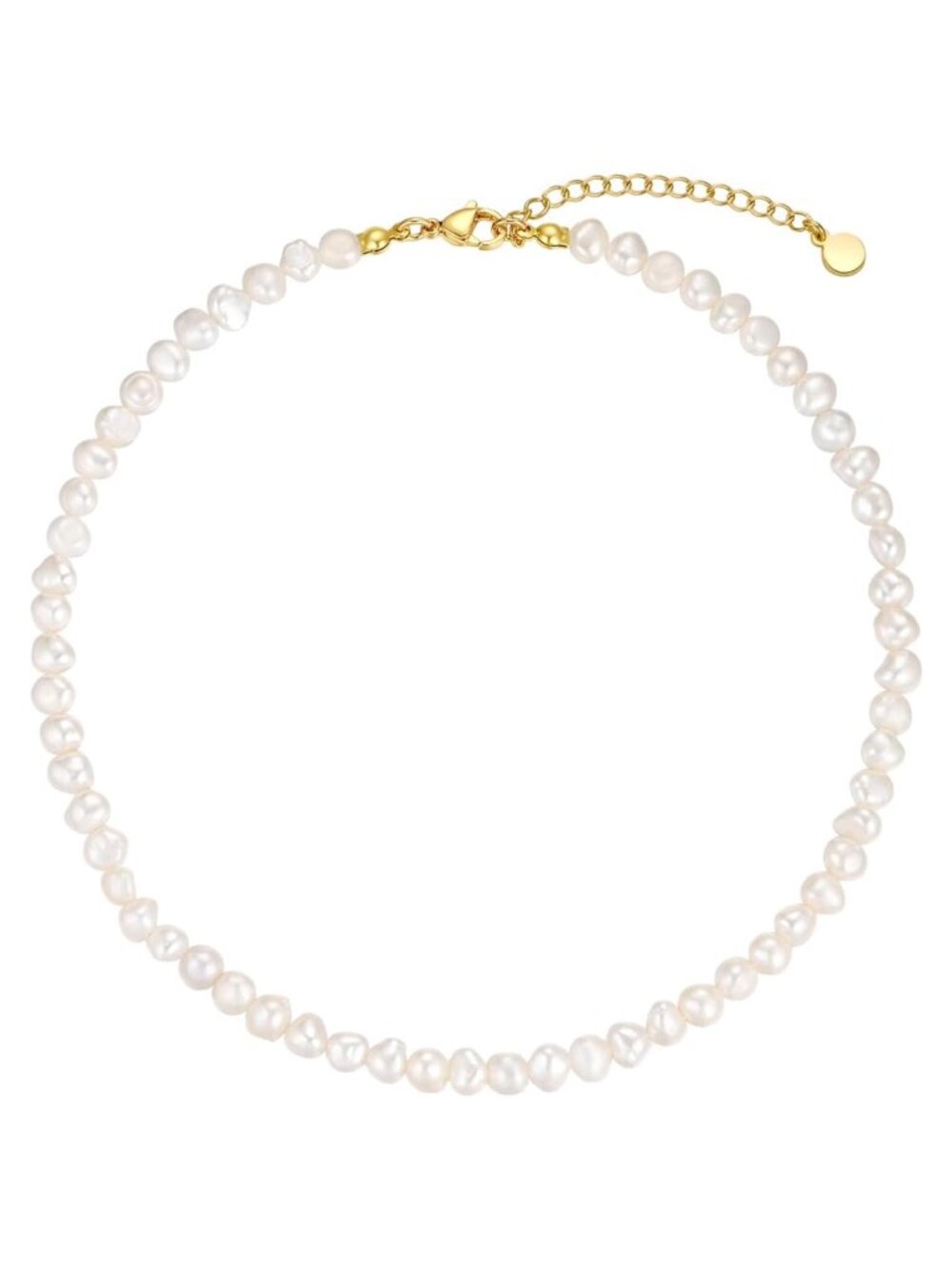 Baroque Freshwater Pearl Choker Necklace 16 Inch Women's Lobster Clasp
